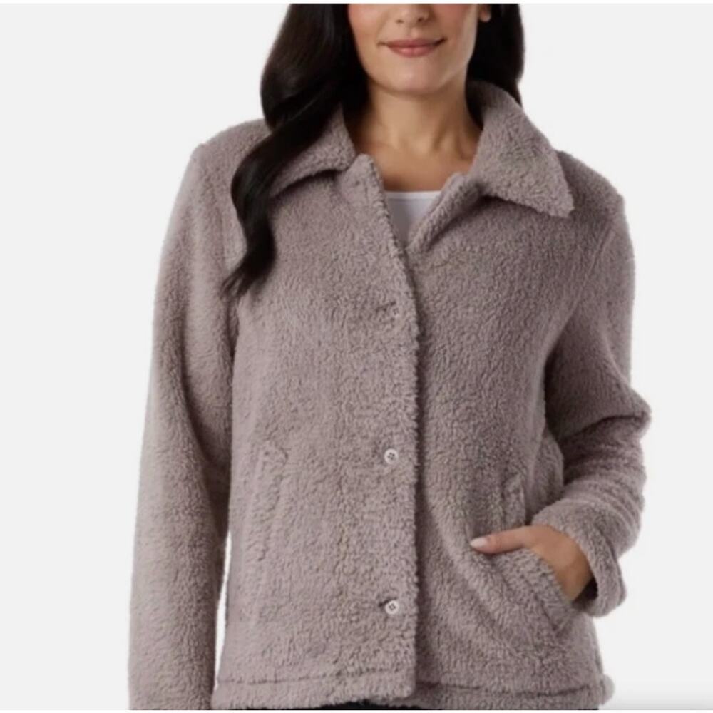 Nwt 32 Degrees Women's Cozy Fleece Button Front Jacket size small